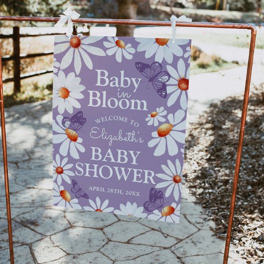 Baby in Bloom Waterverf Daisies & Butterfly Poster