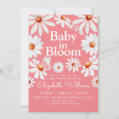 Baby in Bloom Waterverf Daisies & Butterfly roze Kaart (Voorkant)