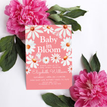 Baby in Bloom Waterverf Daisies & Butterfly roze
