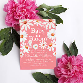 Baby in Bloom Waterverf Daisies & Butterfly roze Kaart
