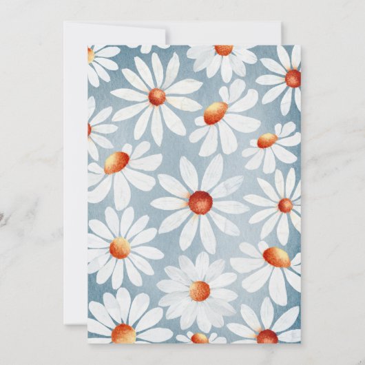 Baby in Bloom Waterverf Daisies Kaart (Achterkant)