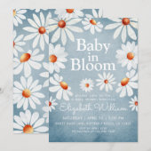 Baby in Bloom Waterverf Daisies Kaart (Voorkant / Achterkant)