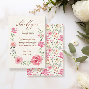 Baby in Bloom Waterverf Florals Baby shower Bedankkaart