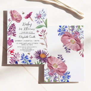 Baby in Bloom Waterverf Flowers Baby shower Kaart