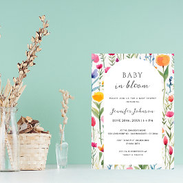 Baby in Bloom Waterverf Flowers Baby shower Kaart