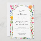 Baby in Bloom Waterverf Flowers Baby shower Kaart (Voorkant)