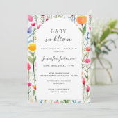 Baby in Bloom Waterverf Flowers Baby shower Kaart (Staand voorkant)
