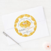 Baby in Bloom waterverf geel baby shower gunst Ronde Sticker (Envelop)