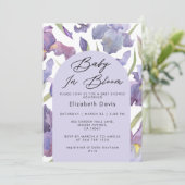 Baby in Bloom Waterverf Iris Spring Baby shower Kaart (Staand voorkant)