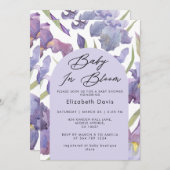 Baby in Bloom Waterverf Iris Spring Baby shower Kaart (Voorkant / Achterkant)