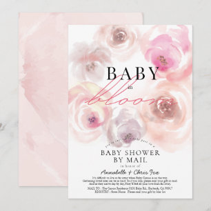 Baby in Bloom Waterverf Roos Baby shower per Mail Kaart