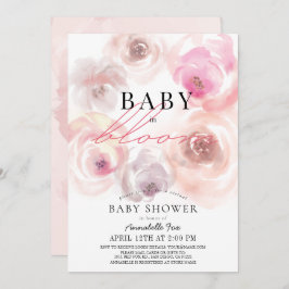 Baby in Bloom Waterverf Roos Virtual Baby shower Kaart