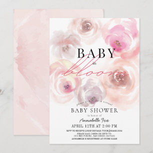 Baby in Bloom Waterverf Roos Virtual Baby shower Kaart