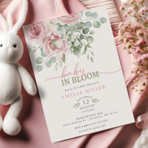 Baby in Bloom Waterverf Roze Bloem Meisje Borrel 