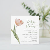 Baby in Bloom Waterverf Tulp Baby shower Kaart (Staand voorkant)
