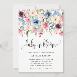 Baby in Bloom Waterverf Vloergrens Baby shower Kaart