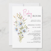 Baby in Bloom Waterverf Wildbloem Baby shower Kaart (Voorkant)