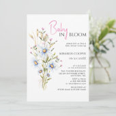 Baby in Bloom Waterverf Wildbloem Baby shower Kaart (Staand voorkant)