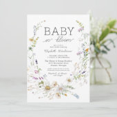 Baby in Bloom Waterverf Wildbloem Baby shower Kaart (Staand voorkant)