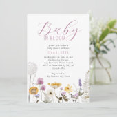 Baby in Bloom Waterverf Wildbloem Baby shower Kaart (Staand voorkant)