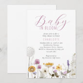 Baby in Bloom Waterverf Wildbloem Baby shower Kaart (Voorkant / Achterkant)