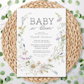 Baby in Bloom Waterverf Wildbloem Baby shower Kaart