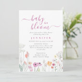 Baby in Bloom Waterverf Wildbloem Baby shower Kaart (Staand voorkant)