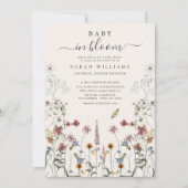 Baby in Bloom Waterverf Wildbloem Baby shower Kaart (Voorkant)