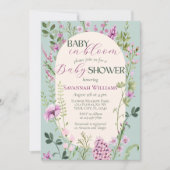 Baby in Bloom Waterverf Wildbloemen Baby shower Kaart (Voorkant)