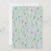 Baby in Bloom Waterverf Wildbloemen Baby shower Kaart (Achterkant)