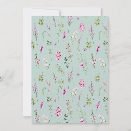 Baby in Bloom Waterverf Wildbloemen Baby shower Kaart (Achterkant)