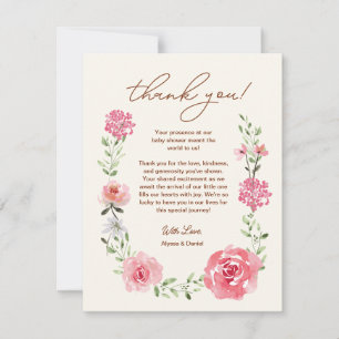 Baby In Bloom Waterverf wilde bloemen Baby shower Bedankkaart