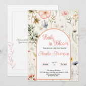 Baby in Bloom Waterverf Wildflower Bloemendouche Kaart (Voorkant / Achterkant)