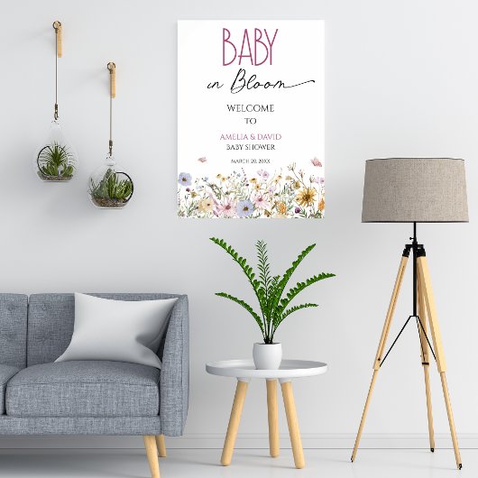 Baby in Bloom Waterverf Wildflower Welkom Poster