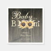 Baby in Bloom Waterverf Zonnebloem Baby shower Servet (Voorkant)