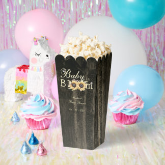 Baby in Bloom Waterverf Zonnebloemen Baby shower Bedankdoosjes