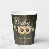 Baby in Bloom Waterverf Zonnebloemen Baby shower Papieren Bekers (Voorkant)