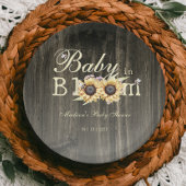 Baby in Bloom Waterverf Zonnebloemen Baby shower Papieren Bordje