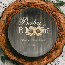 Baby in Bloom Waterverf Zonnebloemen Baby shower