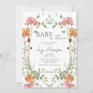 Baby in Bloom Weide Bloemen Watercolor Kaart