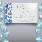 Baby in Bloom Welkom Jongen Blauwe Bloemendouche Spandoek