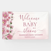 Baby in Bloom Welkom Meisje Roze Bloemen Douche Spandoek (Horizontaal)