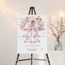 Baby in Bloom Welkomstbord Baby shower Roze