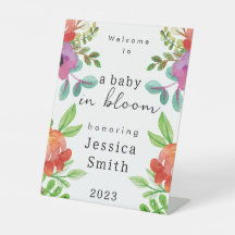 "Baby in Bloom" Welkomstbord voetstuk