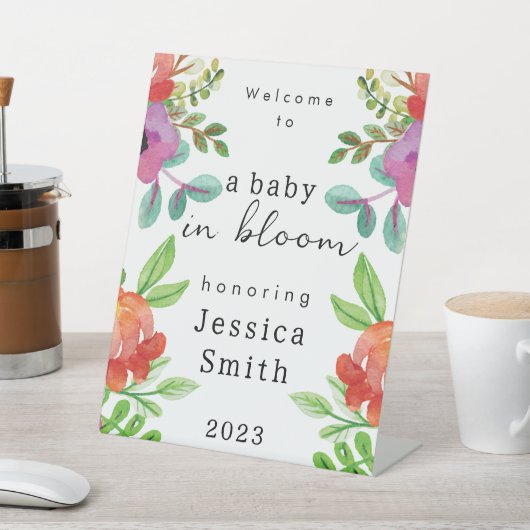 "Baby in Bloom" Welkomstbord voetstuk Reclamebord Met Voetstuk (Insitu)