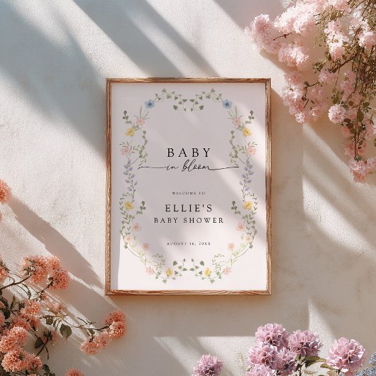 Baby In Bloom Welkomstposter Bord Poster