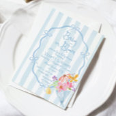 Baby in Bloom Whimsical Blue Bow Baby shower Kaart