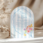 Baby in Bloom Whimsical Blue en roze Baby shower Kaart