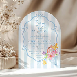 Baby in Bloom Whimsical Blue en roze Baby shower Kaart