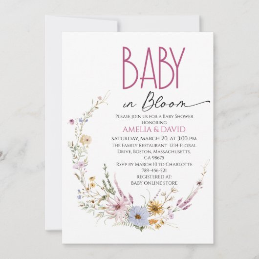 Baby in Bloom Whimsical Floral Arch Baby shower Kaart (Voorkant)